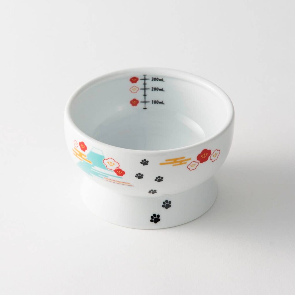 Necoichi Raised Cat Water Bowl Limited Edition Mount Fuji